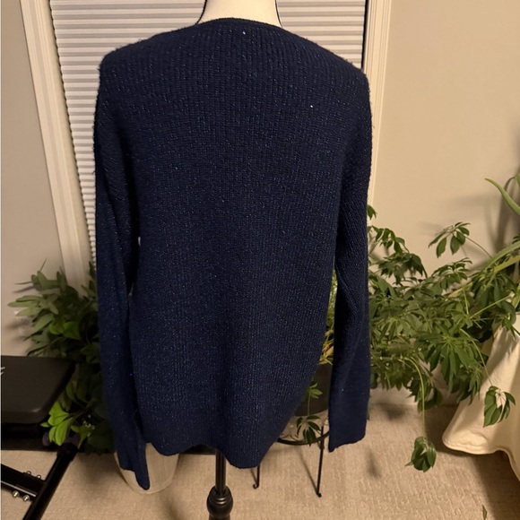 Women's Navy Blue Navy Sparkle Sweater - Picture 4 of 6